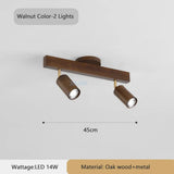 2026 Nordic Walnut Wood Ceiling Chandelier For Living Room Dining Room Aisle Entrance Corridor Lamps With Spotlights For Wall Pi