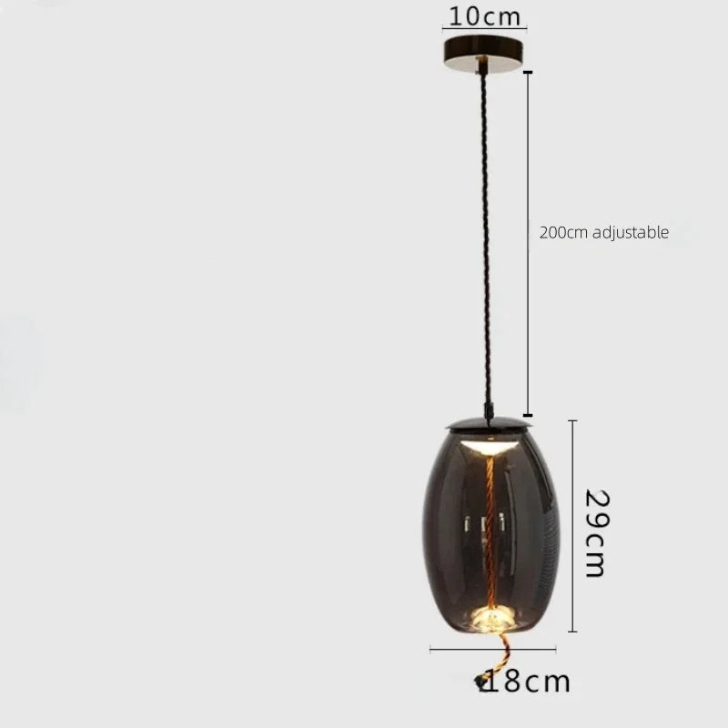 Modern Minimalist Glass LED Chandelier - Creative Pendant for Living & Kitchen