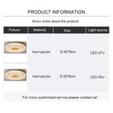 Remote Control LED Ceiling Lamp - Dimmable Nordic Chandelier for Living Room