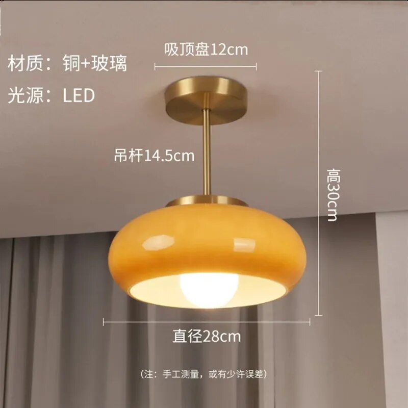 Japanese Silent Glass Pendant Lamp Nordic Designer Bauhaus Hanging Light Fixture Restaurant Bar Brass Medieval Island Fixture