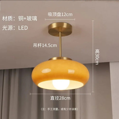 Japanese Silent Glass Pendant Lamp Nordic Designer Bauhaus Hanging Light Fixture Restaurant Bar Brass Medieval Island Fixture