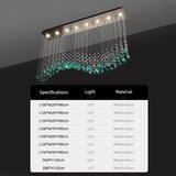 Dining Room Chandeliers Duplex Villa Hall Hanging Lamp Luxury Living Room High Ceiling Green Stone Glass LED Pendant Lights