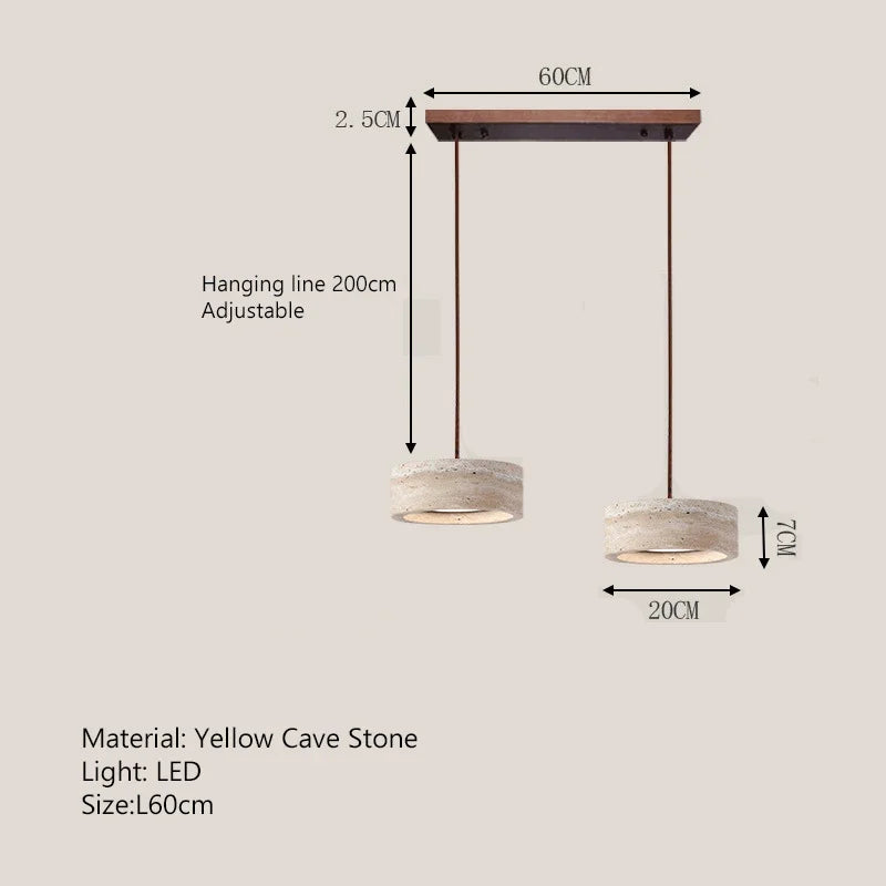 Designer Creative Bedroom Headboard Pendant Lamp Wabi Sabi Yellow Cave Stone LED Living Room Chandelier Foyer Corridor Lighting
