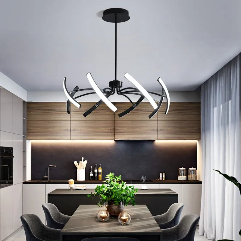 Modern Minimalist Led Ceiling Chandelier With APP Remote For Living Dining Room Bedroom Led Ceiling Pendant Chandelier Lamp