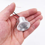 Mini 12V 1W Embedded LED Downlight Ceiling Spotlight - Small Built-in Recessed Cabinet & Bathroom Light (Silver, White, Black Shell)