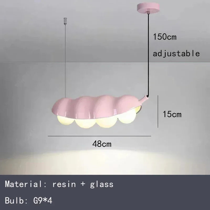 Art Deco LED Wall Lamp Modern Beige Green Pink Resin Hyacinth Bean Living Room Bedroom Aisle Restaurant G9 Bulb Lighting