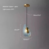 Creative All-copper Headboard Chandelier Light Luxury Individual All-copper Bedroom Blue Glass Lamp Indoor Home Decor G9 Bulb