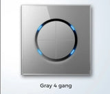  Universal Round Tempered Glass Home Wall Switch Panel LED Indicator Black/Grey/Gold/White 250V 86mm*86mm Wall Light Switch