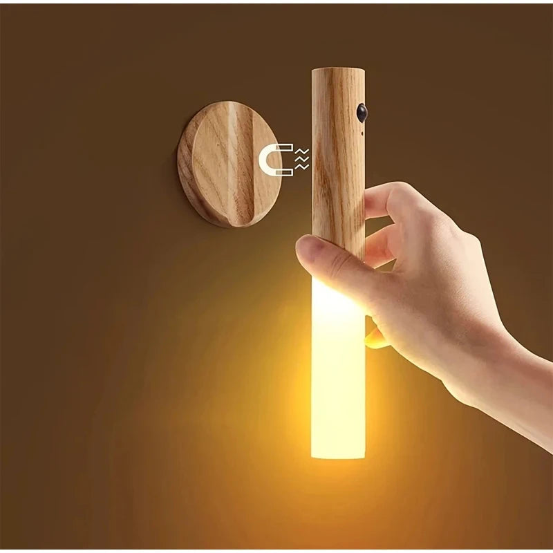 Wireless LED Motion Sensor Night Light - USB Rechargeable Wall & Cabinet Lamp