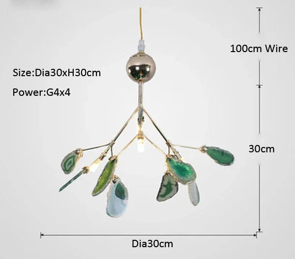 LED Agate Chandelier Modern Firefly Chandelier Living Room Bedroom Flower  Bedroom Kitchen Indoor Tree Branch Pendant Light
