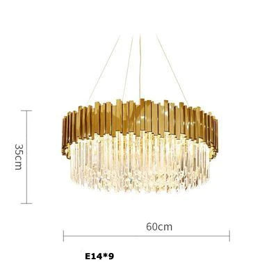 LED Gold Chrome 2 Layer Crystal Ceiling Chandeliers 2023 New Trend Lighting Lustre Suspension Luminaire Lamp For Living Room