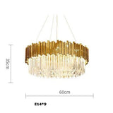 LED Gold Chrome 2 Layer Crystal Ceiling Chandeliers 2023 New Trend Lighting Lustre Suspension Luminaire Lamp For Living Room