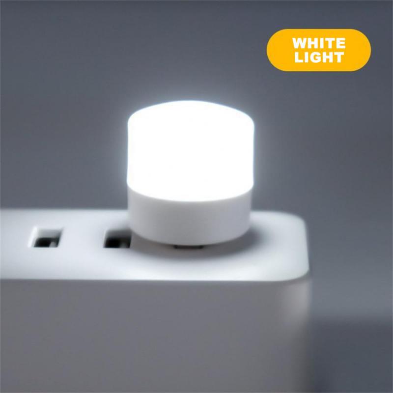 USB Night Light Simple Mini LED Night Light USB Plug Light Mobile Power Charging Eye Protection Reading Small Round Night Light