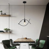 Artistic Iron Art Fish Pendant Light - Retro Single-Head Decorative Ceiling Lamp