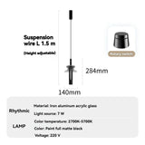 Modern Glass Pendant Light with Knob Switch - Bedside Hanging Night Light