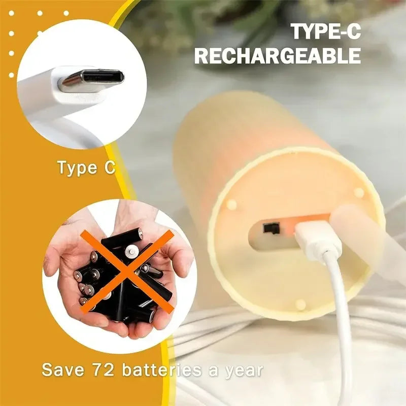 6Pc Rechargeable Flameless LED Candle Waterproof LED Flickering Candles Tea Lights with Remote Timer for Wedding Christmas Decors