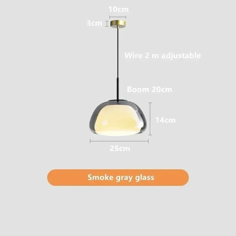 Creative Jelly Pendant Light Nordic Design Restaurant Kitchen Light  Transparent and Milk White Double Layer Glass Chandelier