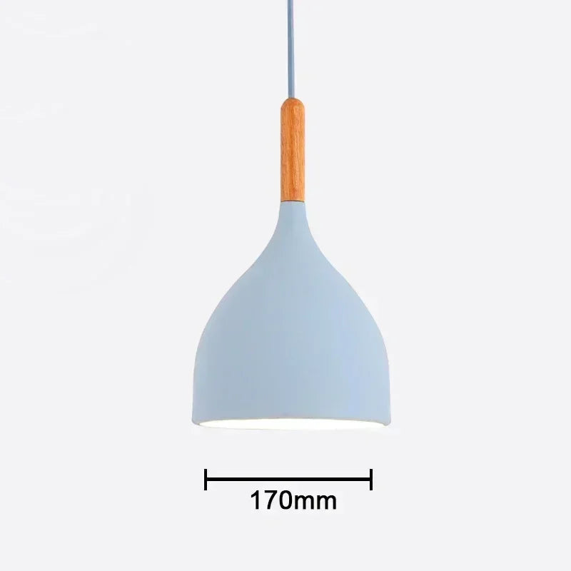 Multi Color Luster Pendant Lights Dia 16/17/24cm Restaurant Wood Hanging lighting Light Fixtures Modern E27 LED Loft Hang lamp