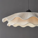 Korean Style Modern Art Decor Fabric LED Chandelier - Contemporary Textile Ceiling Pendant Light Fixture for Living Room, Bedroom & Dining Room