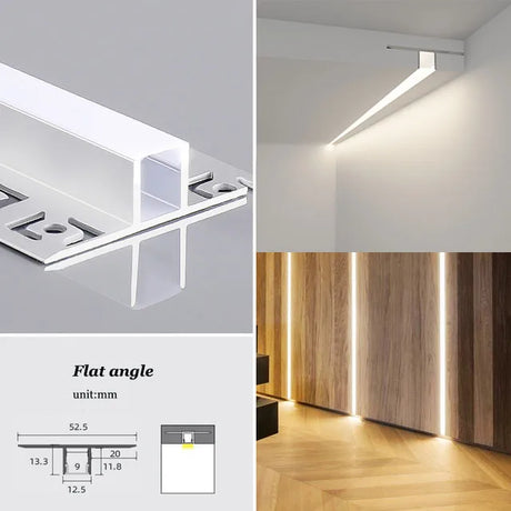 1M Recessed Led Aluminum Profile Channel Holder for Indoor Home Ceiling Wall Backlight Bar Linear Light Indirect Decors Lighting