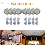8X12V LED Warm LED Round Spot Interior Dome Ceiling Light 3W For Car RV Caravan Camper Trailer Camper Warm Light 300 LM Warm 300