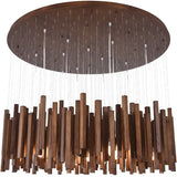 Retro Wooden Hanging Chandelier Light For Dining Living Room Farmhouse Kitchen Table Solid Wood Led Pendant Chandelier Lamp