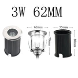 IP68 DC12V 220V 3W Outdoor Lighting for Garden Yard Step Stairs Floor Deck LED Recessed Inground Lamps LED Underground Spotlight