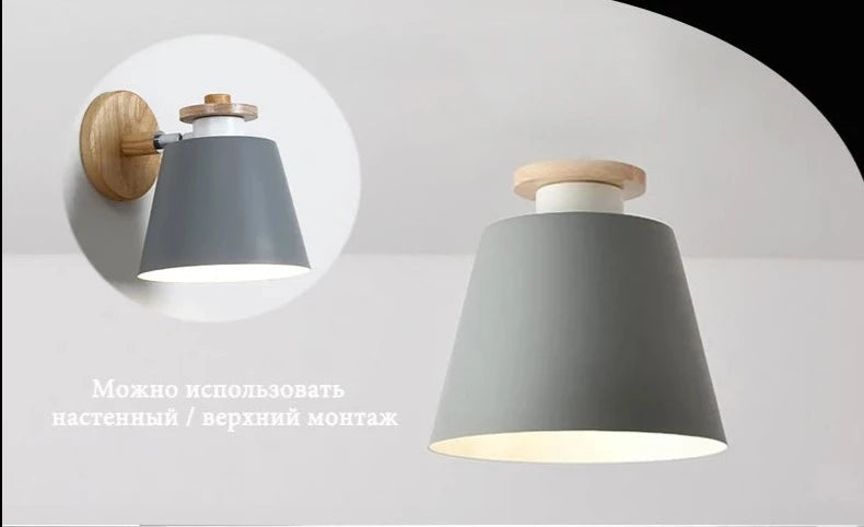 Modern solid wood living room pendant lamp E27 ceiling lamp bedroom ceiling pendant lamp hotel restaurant interior lighting bulb