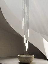 Minimalist Chandelier LED Stair Strip Lamp Duplex Building Interior Lighting Lamps Modern Dining Table Living Room Pendant Light