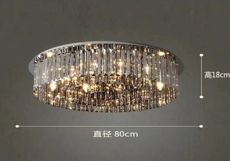 New Luminaires Modern Light Luxury Crystal Light Ceiling Living Room Atmosphere Simple Bedroom Restaurant Circular Fashion
