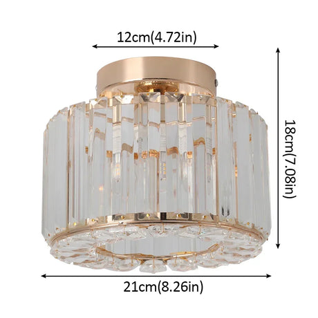 Modern Crystal Ceiling Light Flush Mount Ceiling Chandeliers Lamp LED Bedroom Corridor Entrance Lighting Fixtures E27 Gold Black