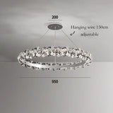 Simple Mix and Match Crystal Chandelier Living Room Ring Decorative Lights Luxury Stainless Steel Glossy Island LED Lights
