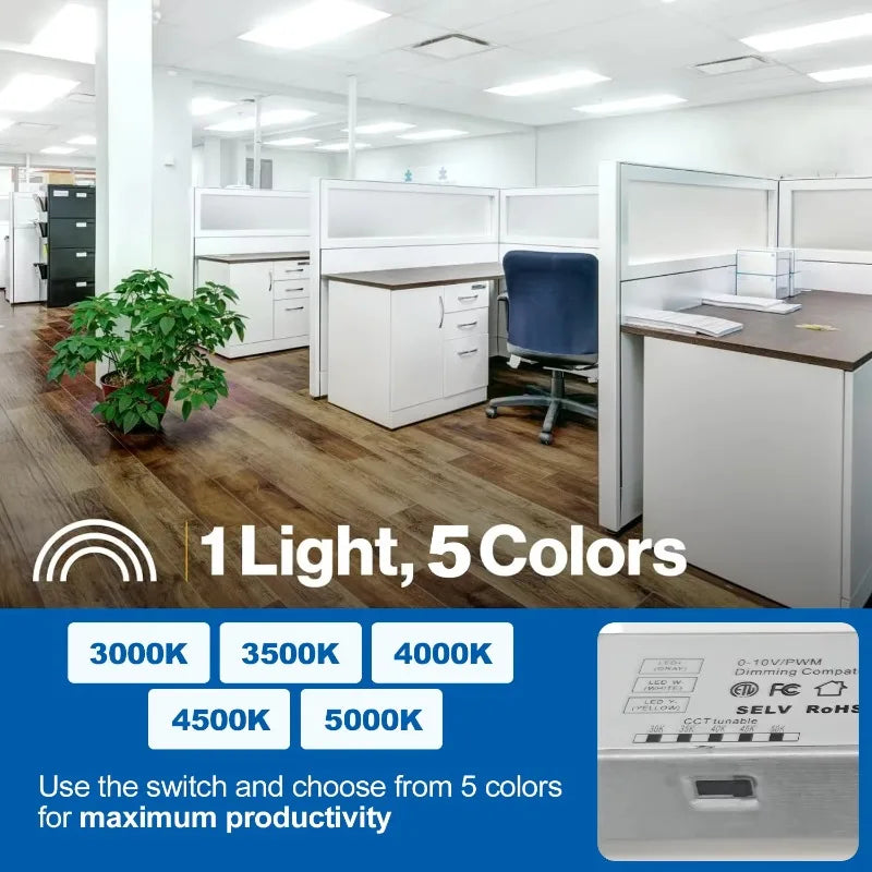 Hot Sale Commercial Panel Light 2x 4ft Adjustable Backlit Ceiling Flat Panel Light Emitting Diode Light
