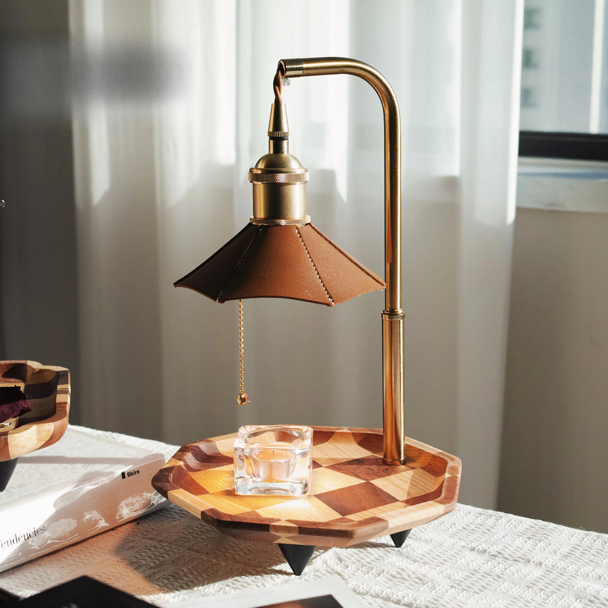 American Retro Candle Warmer Lamp (Dimmable, Temperature Regulating) - Ins Style Glass Aromatherapy Melting Wax Table Lamp & Night Light for Home Decor & Gifts