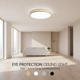 Nordic Wood Grain LED Ceiling Light - Minimalist Macaron Bedroom Decor