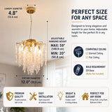 Modern Gold Crystal Chandelier, Tree Branch Adjustable Height K9 Crystal  Pendant Light Fixture for Hallway Kitchen Island Dining Room Bedroom