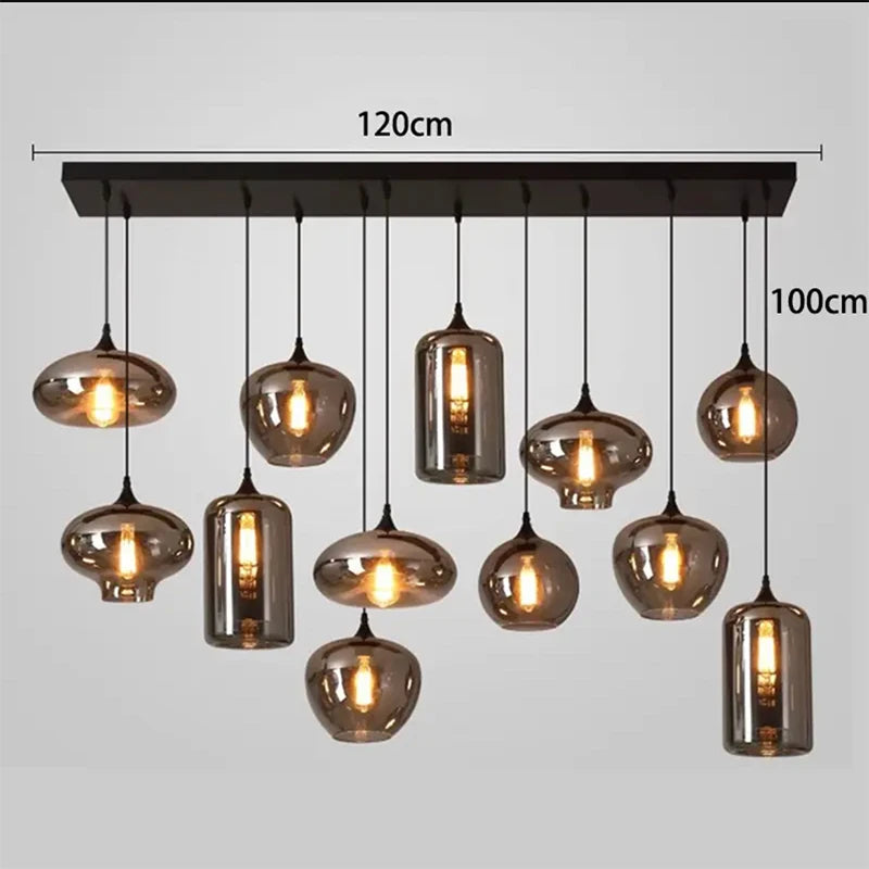Modern Glass Led Lights Pendant Lamps for Living Room Chandeliers for Dining Room Hanging Light Indoor Lighting Suspension