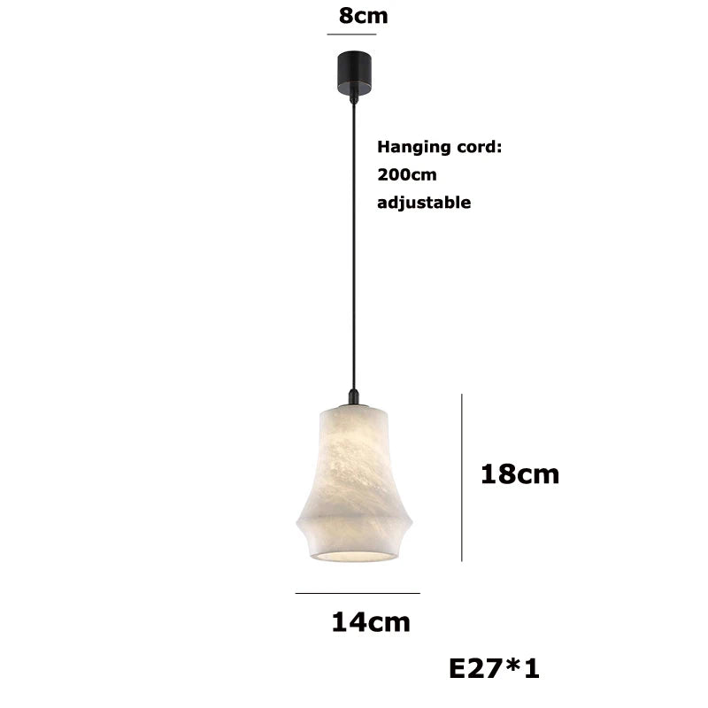 2026 Trendy Marble Joy LED Chandelier - Luxury Alabaster Pendant Light