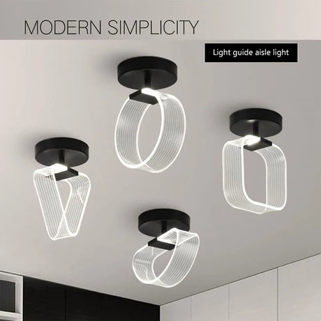 Modern LED Ceiling Lamp Creative Nordic Home Decors Lights For Living Room Corridor Hallway Aisle Cloakroom Black Gold Lutre