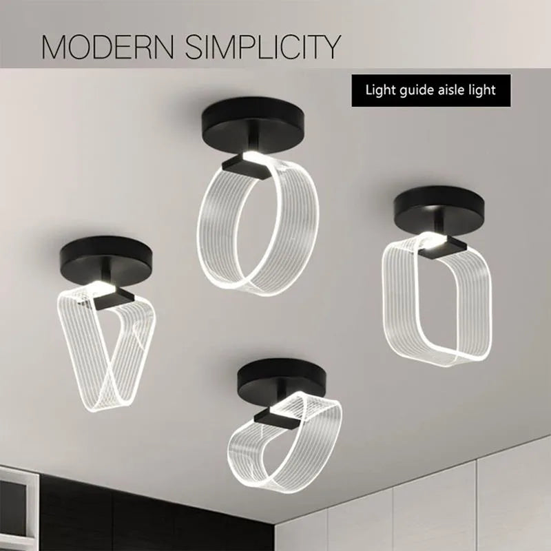 Modern LED Ceiling Lamp Creative Nordic Home Decors Lights For Living Room Corridor Hallway Aisle Cloakroom Black Gold  Lutre