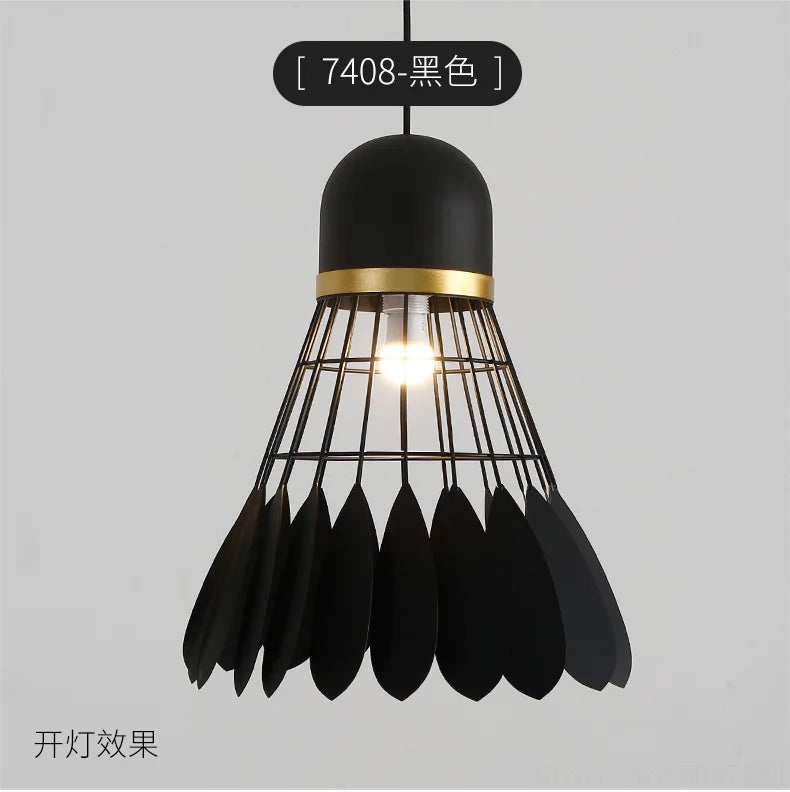 Simple Nordic Badminton Chandelier Lights Japanese Macaron Restaurant Hanging Lighting Fixture Sports Bedside Decors Pendant Lamp