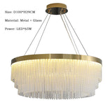Post Modern Led Chandelier 2025 New Tassel Crystal Pendant Lamp American Luxurious Chandelier Home Decor Luster Lighting Fixture