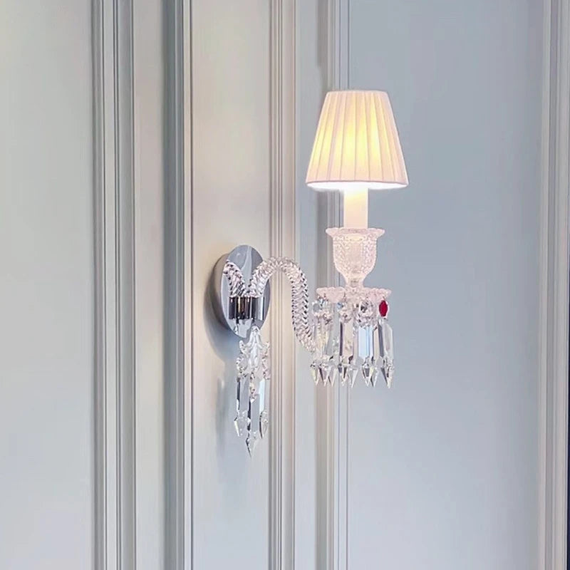 Luxury Crystal LED Wall Lamp - Modern Sconce Light Fixture for Villa Living Room Background, Bedroom Bedside & Home Decor