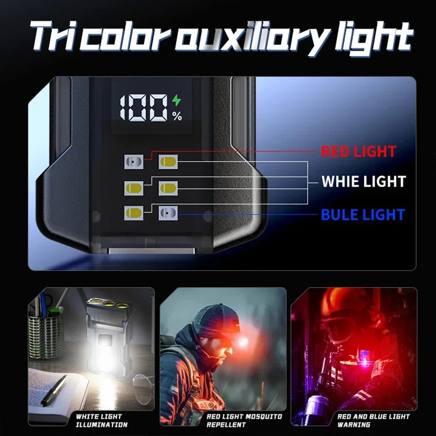 Portable Mini Keychain Flashlight Led Bright EDC Torch Magnetic Cap Clip Lamp Flash Light Outdoor Camping Fishing Tools