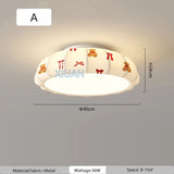 Cartoon Bear Horse Rabbit Ceiling Lamps for Children's Room Bedroom Nursery School Boy Girl Pink Blue Fabric Chandelier Light
