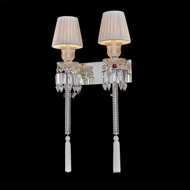 Luxury European Crystal LED Wall Lamp - Retro Decorative Sconce Light Fixture for Villa Living Room, Bedroom Bedside & Dining Room