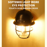 Vintage Style Ceramic Wick Camping Light Rechargeable LED Super Bright Camping Light 4 Lighting Modes Waterproof Outdoor Light