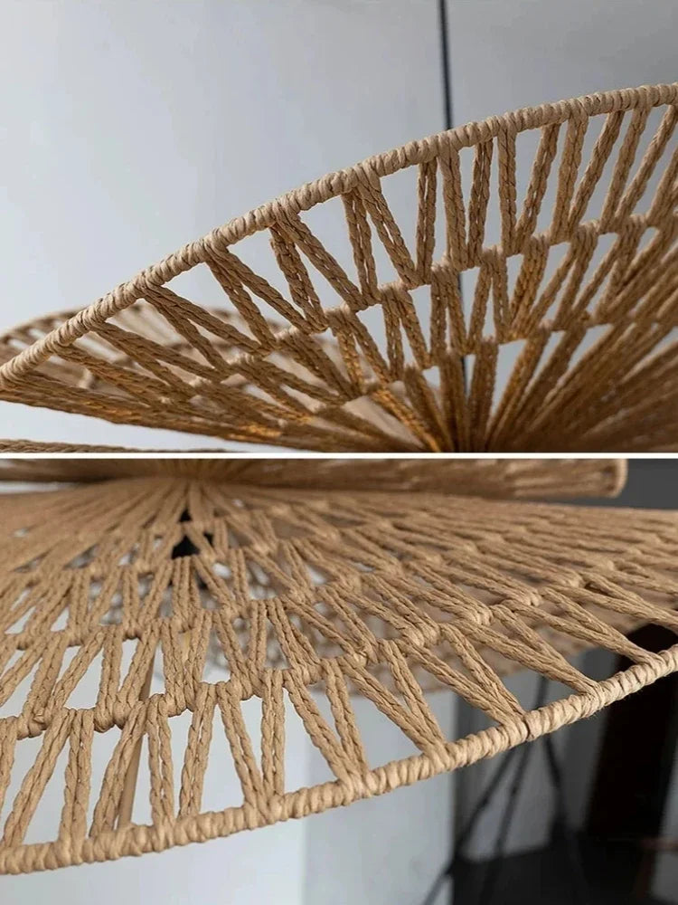 Rattan Pendant Lights Wabi-sabi Style Hand-woven Lamp Restaurant Home Decor Bedroom Living Room Creative Dining Room Chandeliers