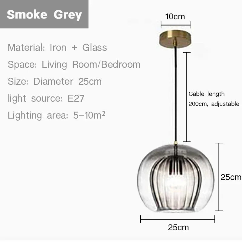 Modern Glass Pendant lamp Nordic Suspension Chandeliers for Living Dining Room Kitchen Bedside Hanging Lamp Fixture Luster