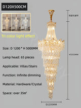Staircase Long Chandelier Duplex Crystal Chandelier Light Luxury Villa Living Room And Lobby Light Lustre Ceiling Chandelier ﻿